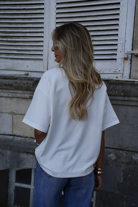 Lizo blanc - T-shirt brodé