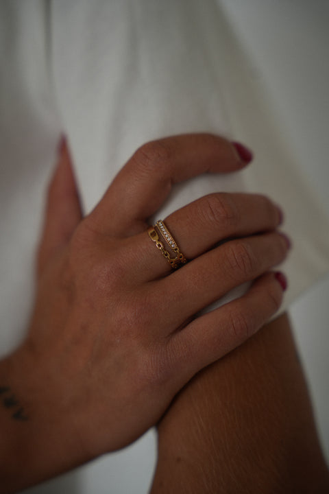 Lolita dorée - Bague acier