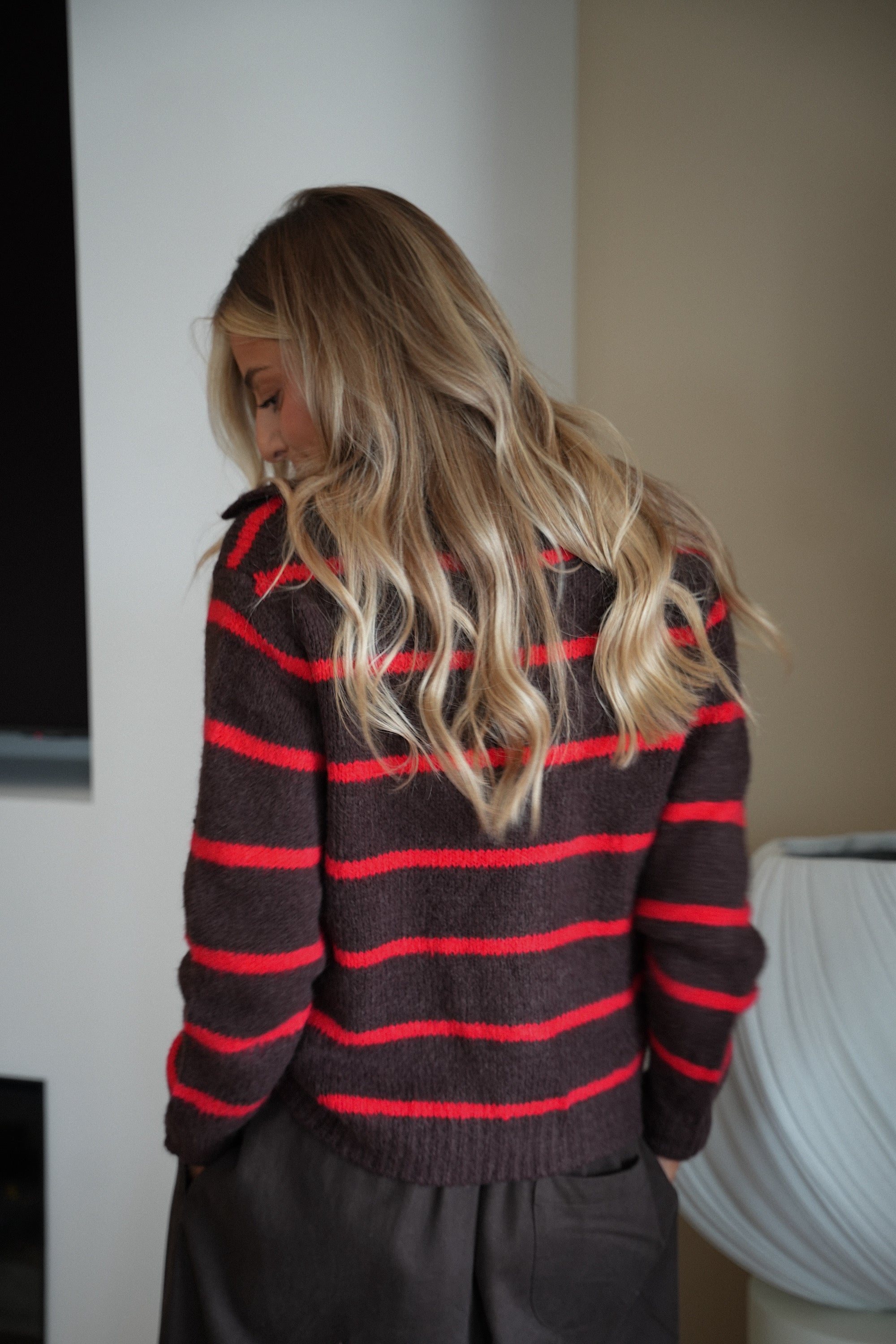 Ethan chocolat - Pull rayé