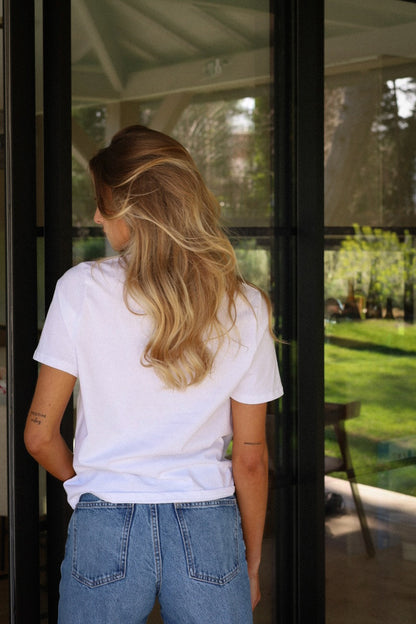 Billie blanc/rouge - T-shirt bisou