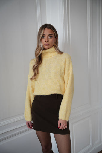 Sora jaune - Pull col roulé