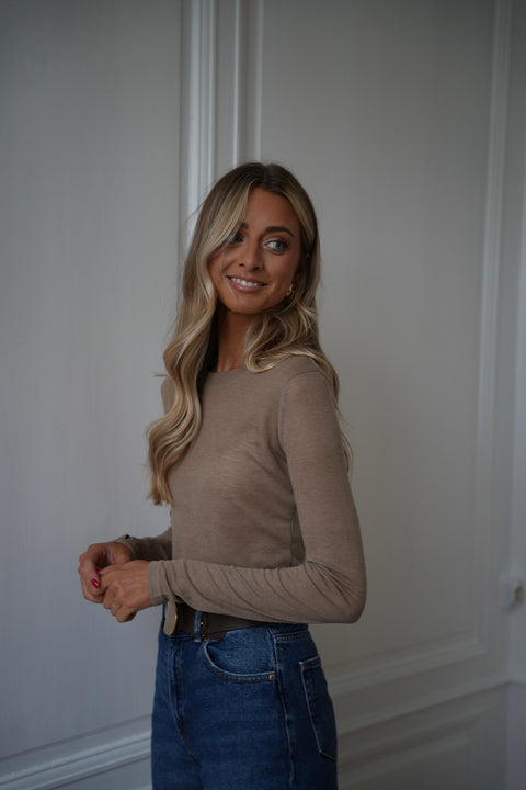 Gael beige - T-shirt manches longues