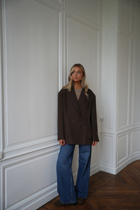 Flavie chocolat - Veste blazer