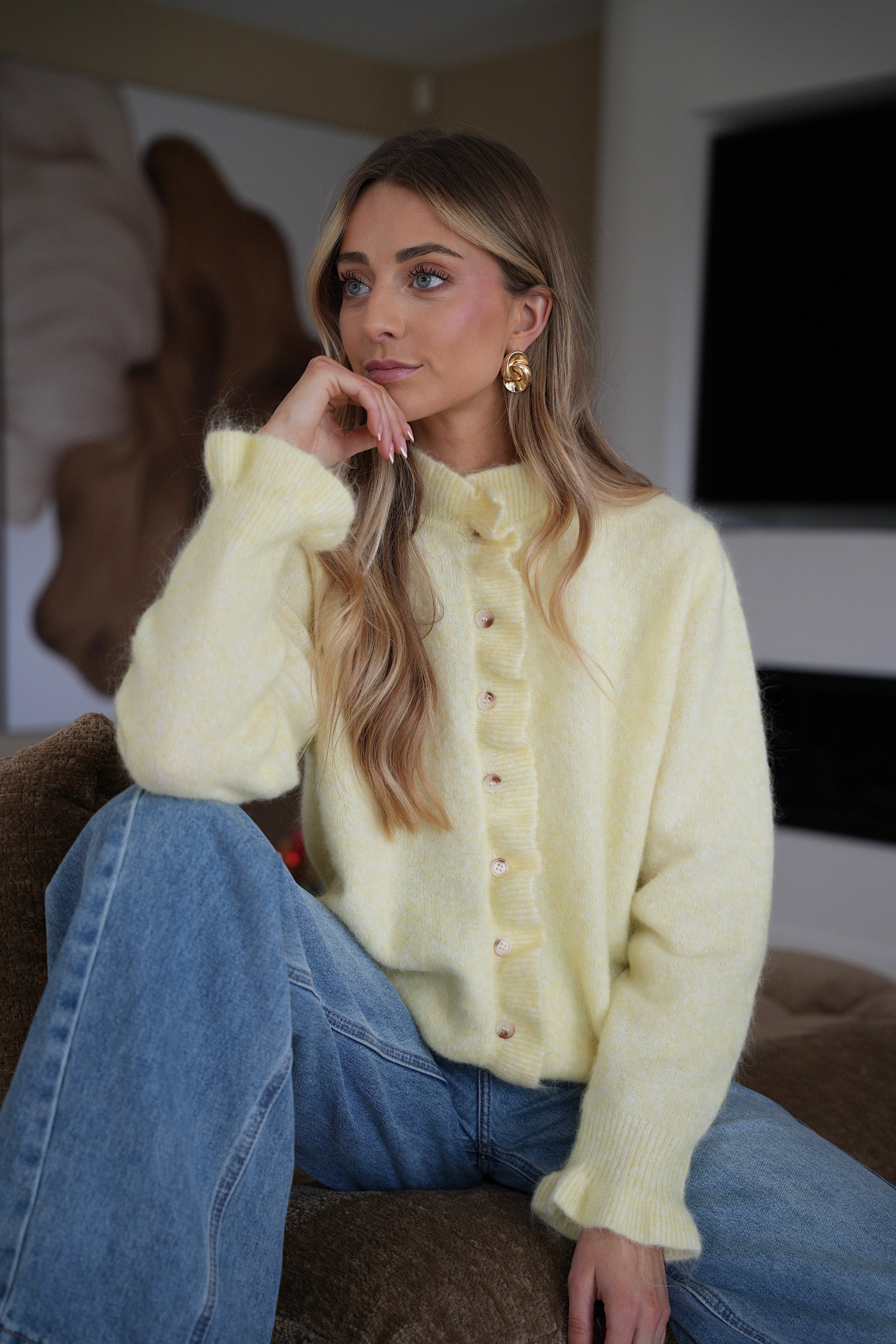 Sezane jaune - Gilet doux