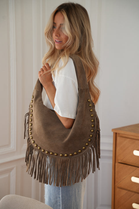 Kassandra taupe - Sac en cuir