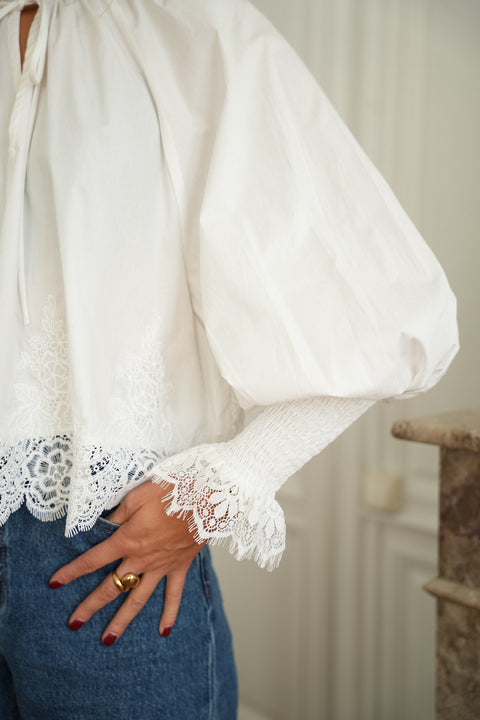 Arieta blanche - Blouse dentelle