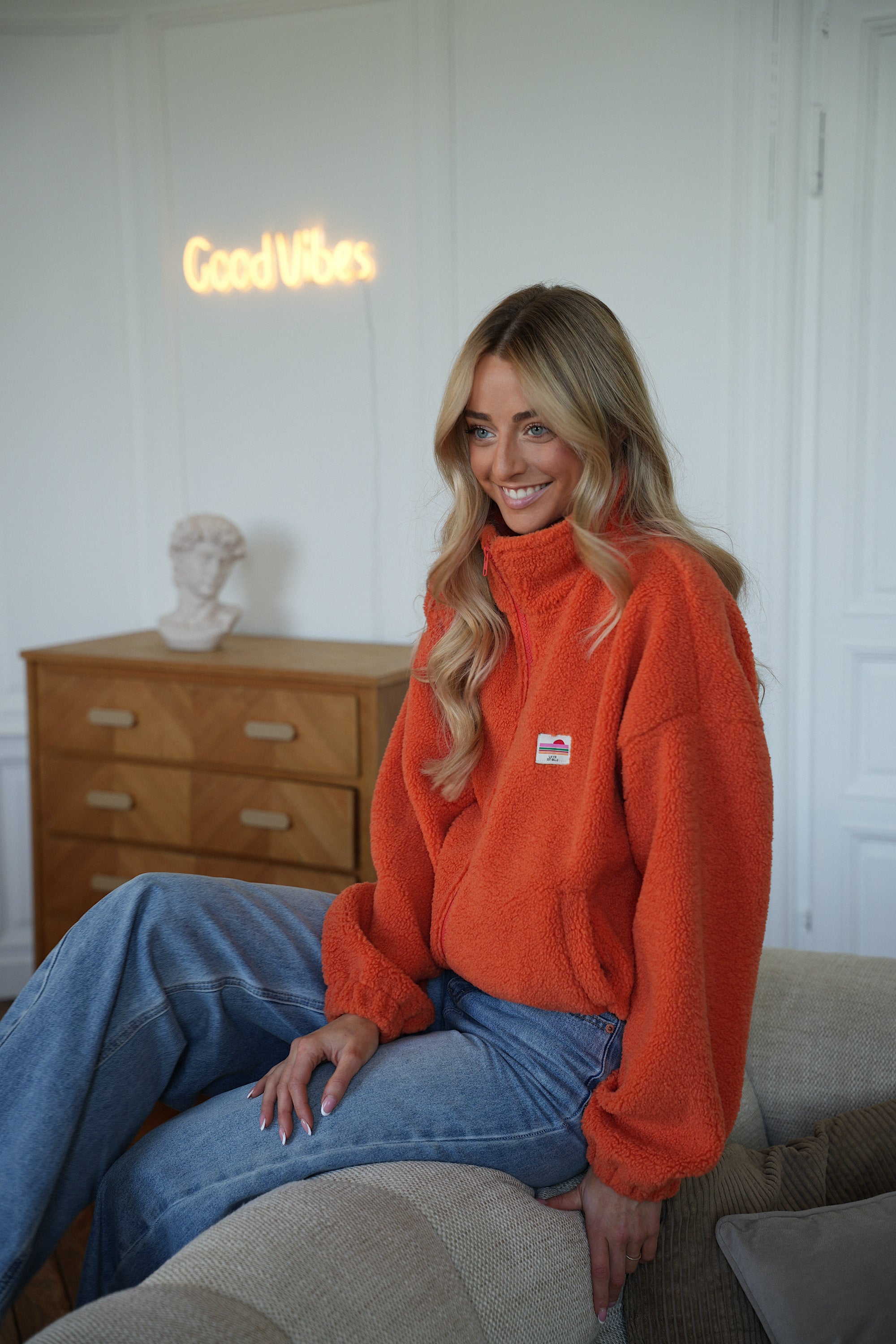 Lydie orange - Veste polaire