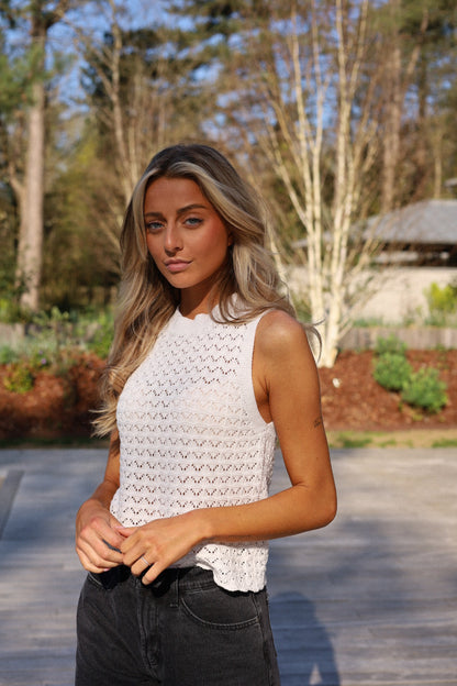 Ellen blanc - Top brodé