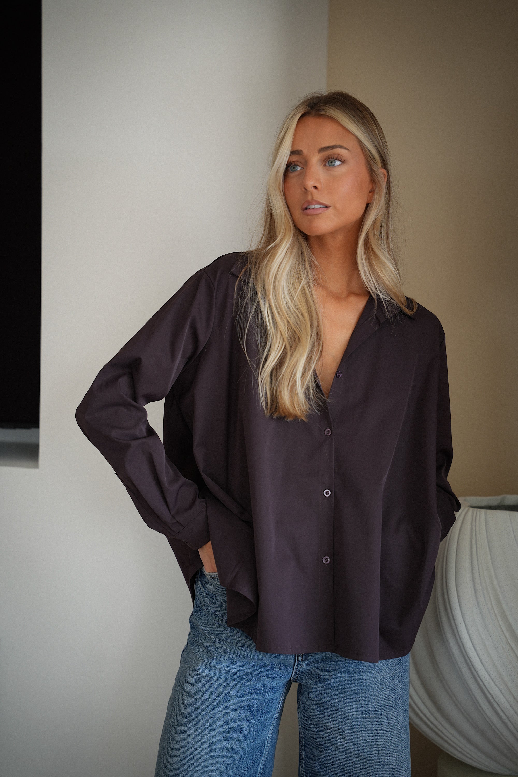 Orlanne prune - Chemise ample