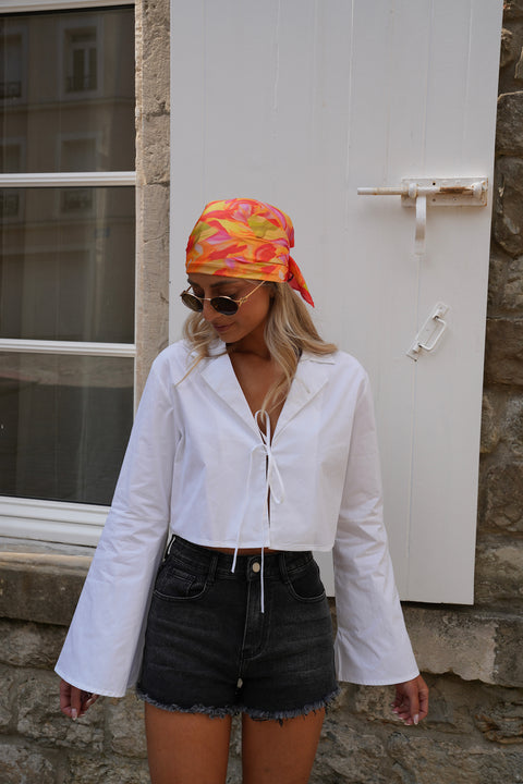 Cally blanche - Blouse courte