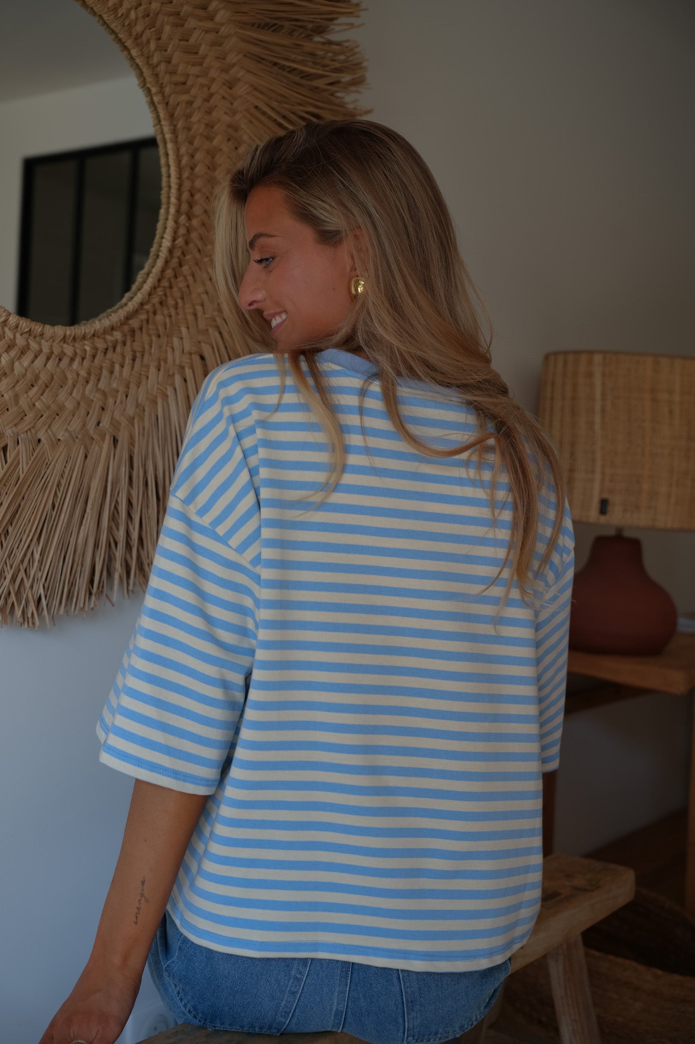 Tony bleu - T-shirt rayé