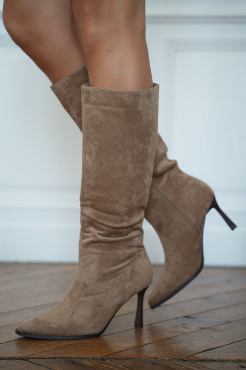 Ofelie taupes - Bottes à talons
