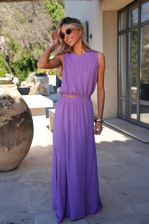 Elize violet - Ensemble jupe/top