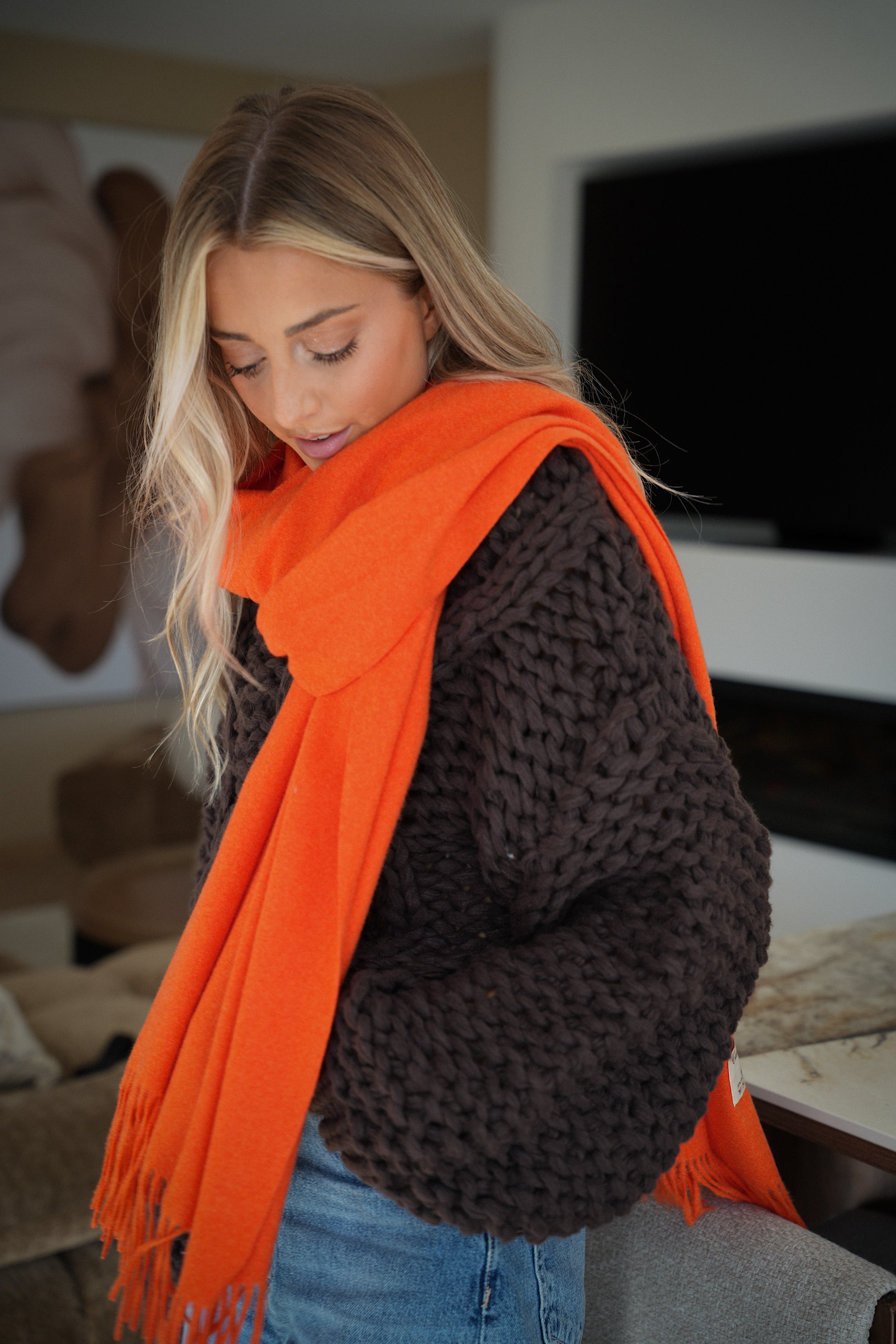 Capucine orange - Écharpe douce