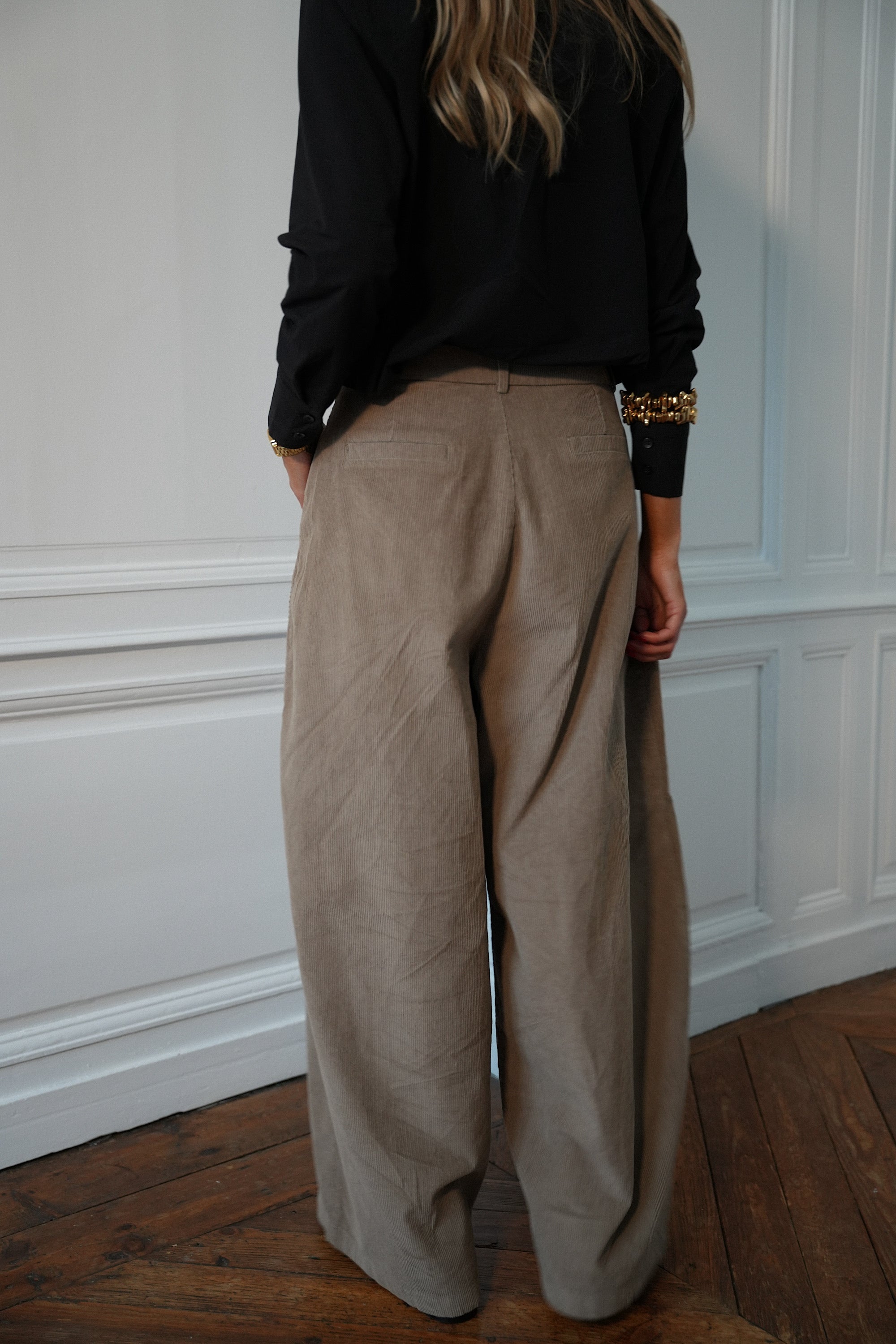 Max beige - Pantalon velours