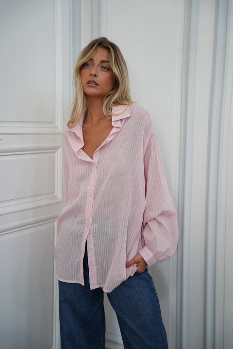 Sellia rose - Chemise rayée