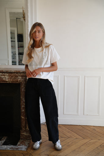Elly noir - Pantalon velours