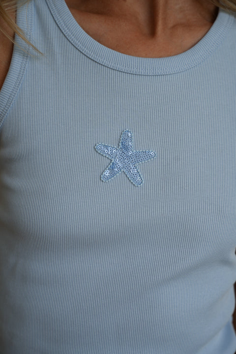 Sora bleu - Top à sequins