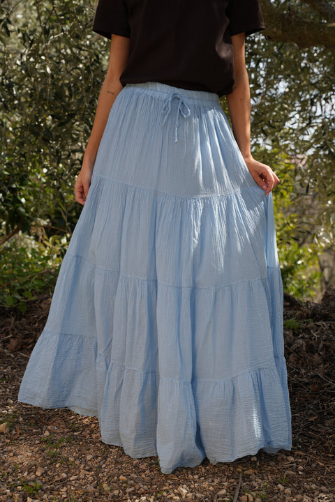 Chloé bleue - Jupe longue