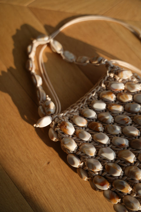 Suzana beige - Sac perlé