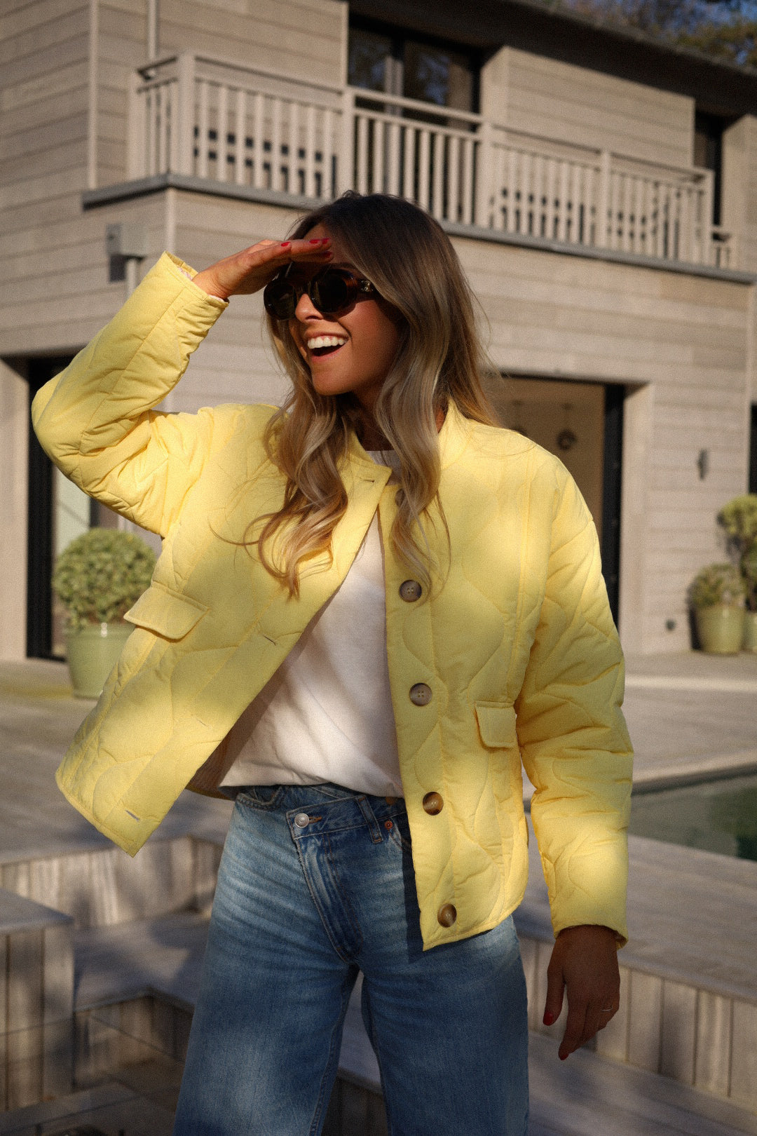 Charline jaune - Veste matelassée
