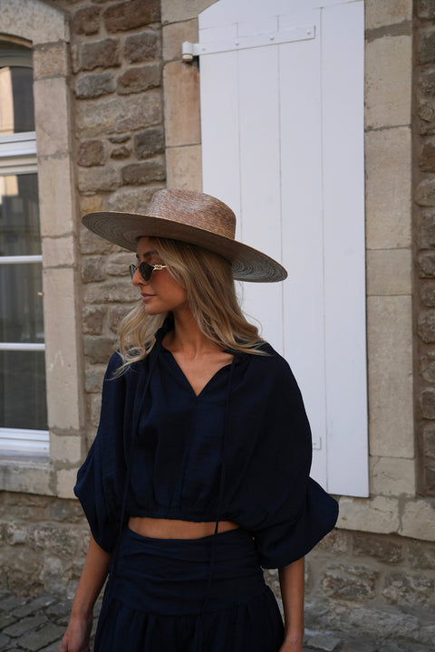 Ugo marine - Blouse courte