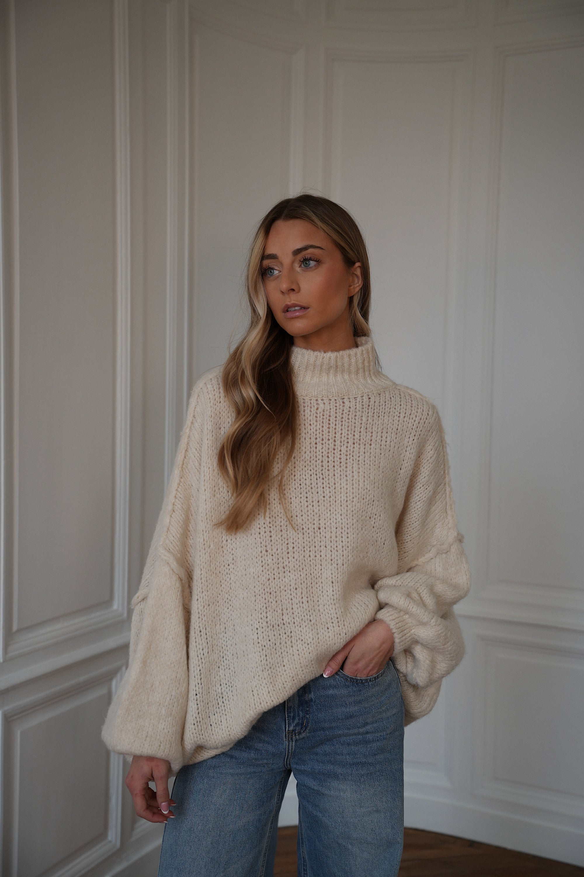 Liliane crème - Pull ample