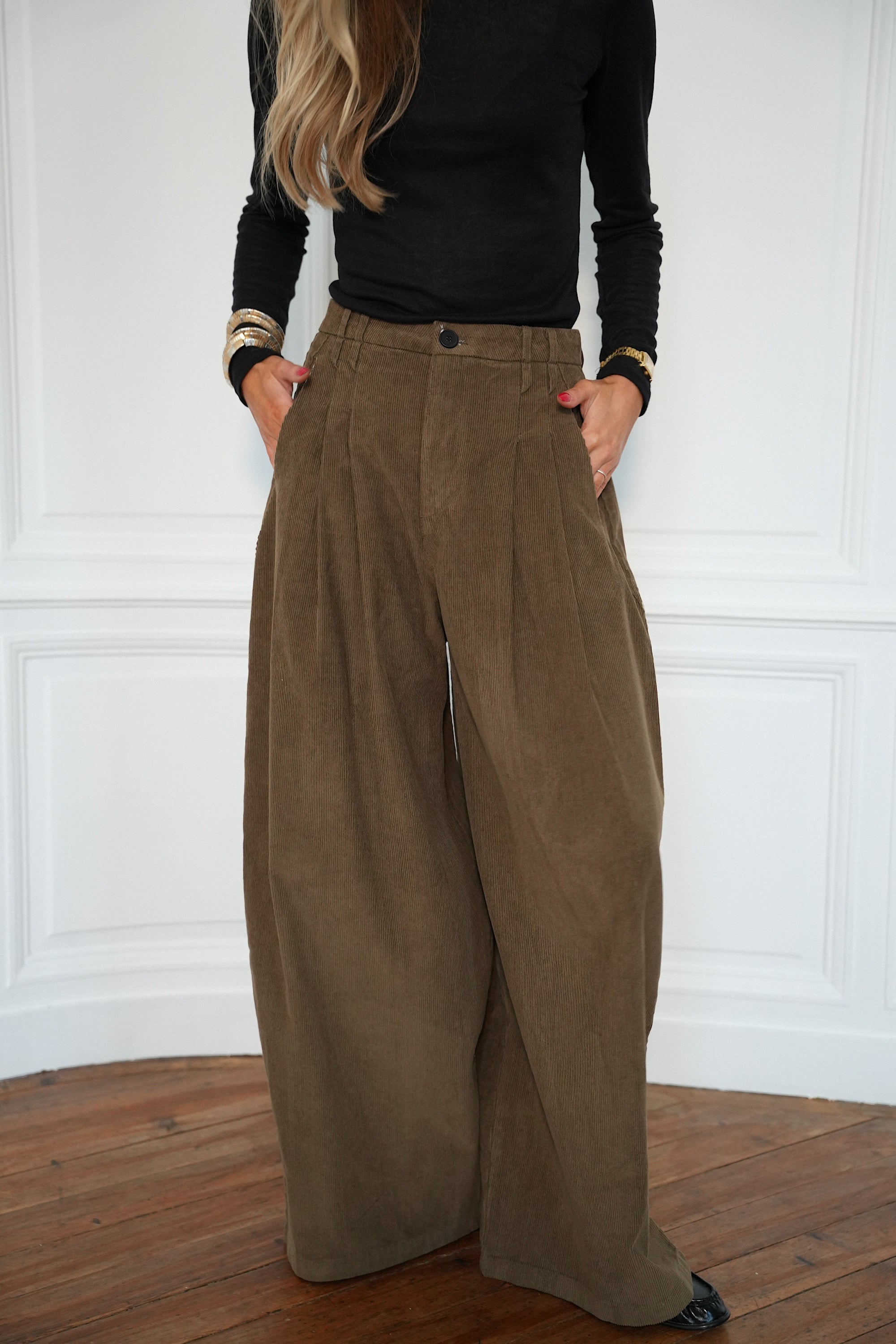 Max chocolat - Pantalon velours