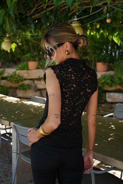 Maggy noire - Blouse dentelle