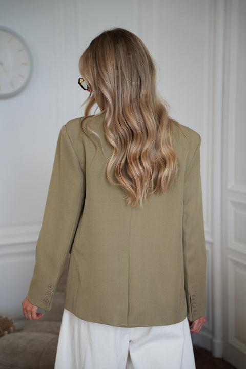Manon kaki - Blazer asymétrique