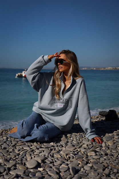 Chicago bleu - Sweat-shirt brodé