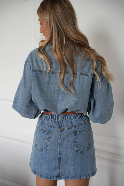 Marguerite bleue - Robe en jean