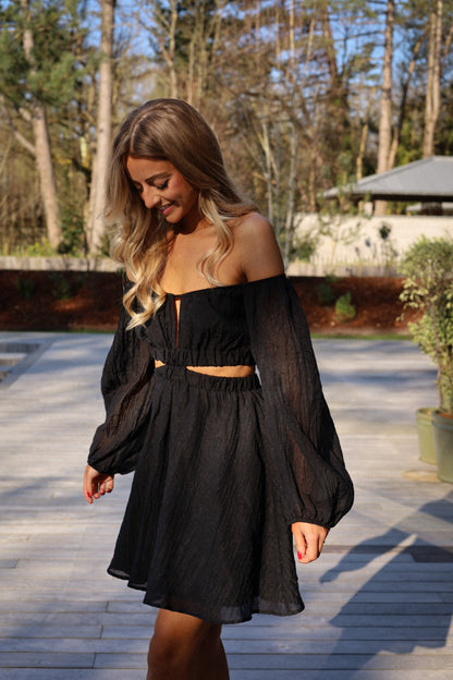 Mina noire - Robe bardot