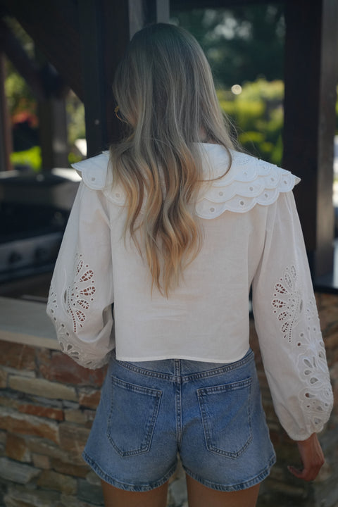 Billie blanche - Blouse brodée