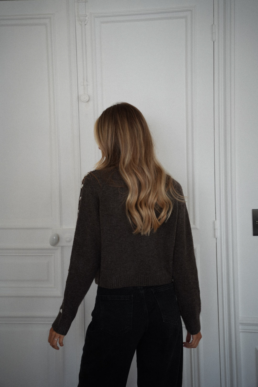 Charlotte taupe - Pull ajouré