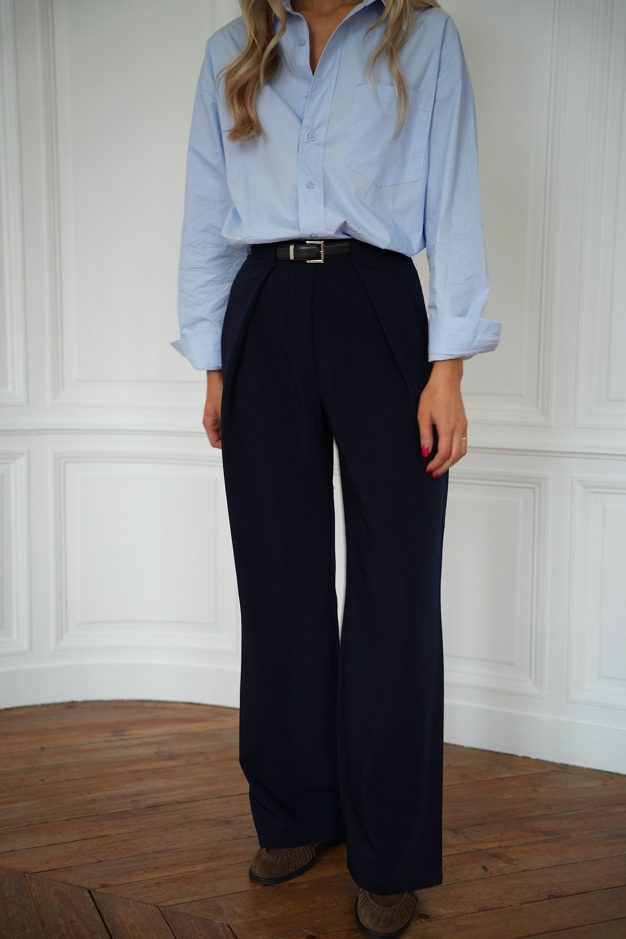 Sandro marine - Pantalon droit