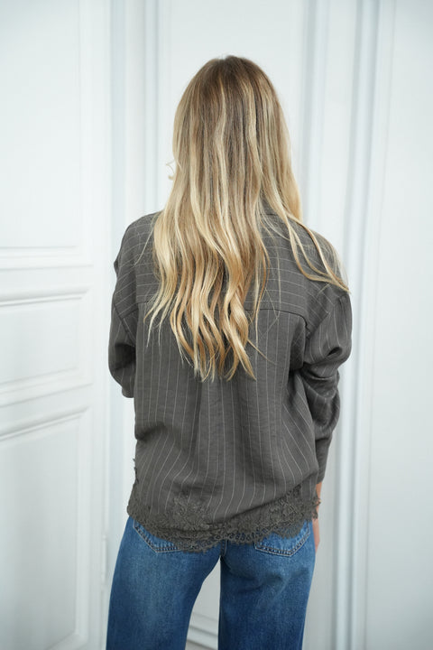 Maxine grise - Chemise rayée