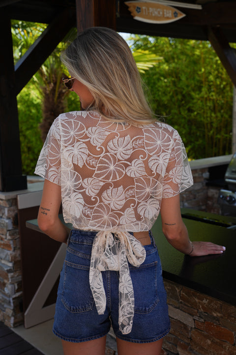 Zac crème - Blouse brodée
