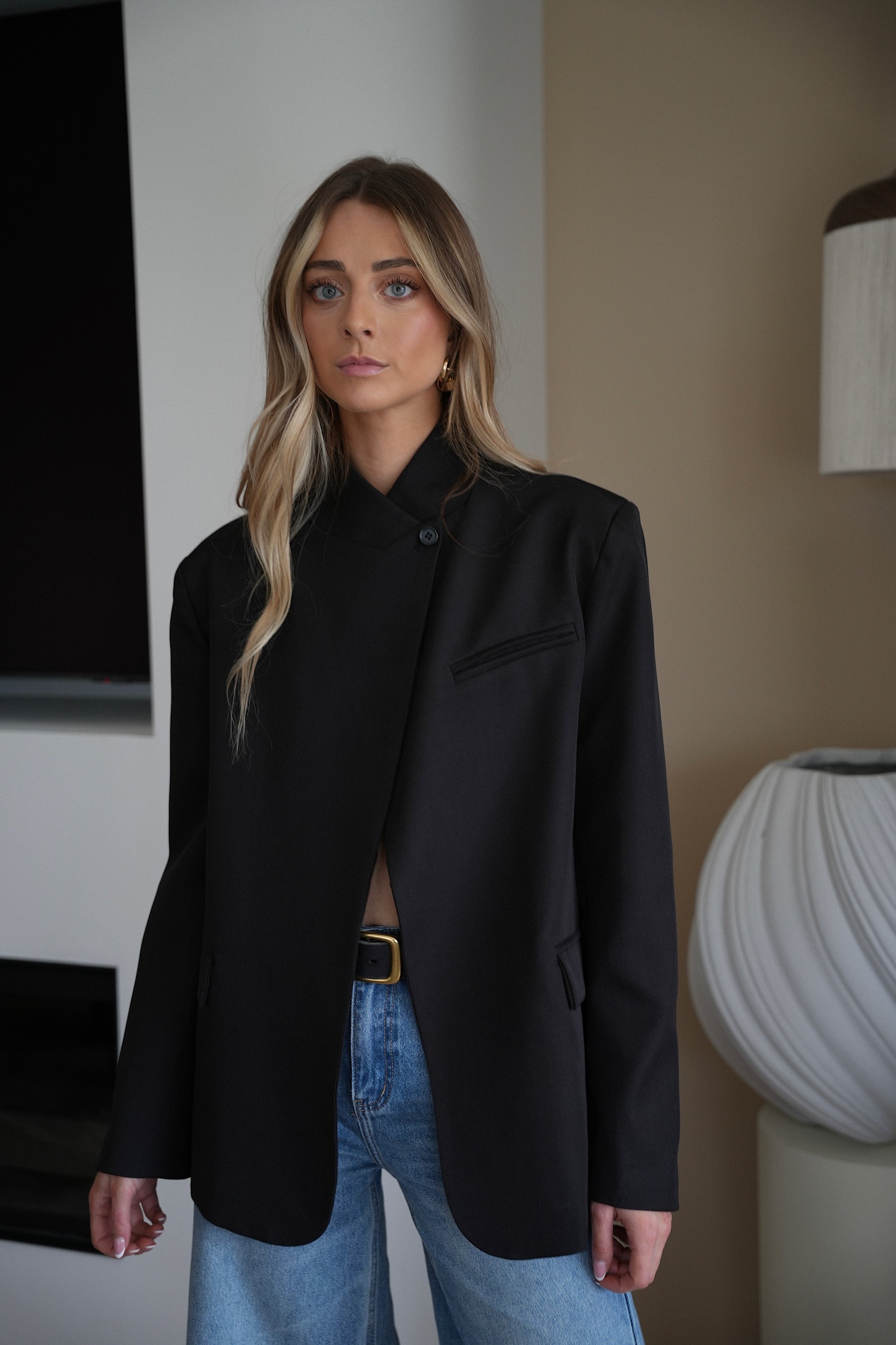 Manon noir - Blazer asymétrique