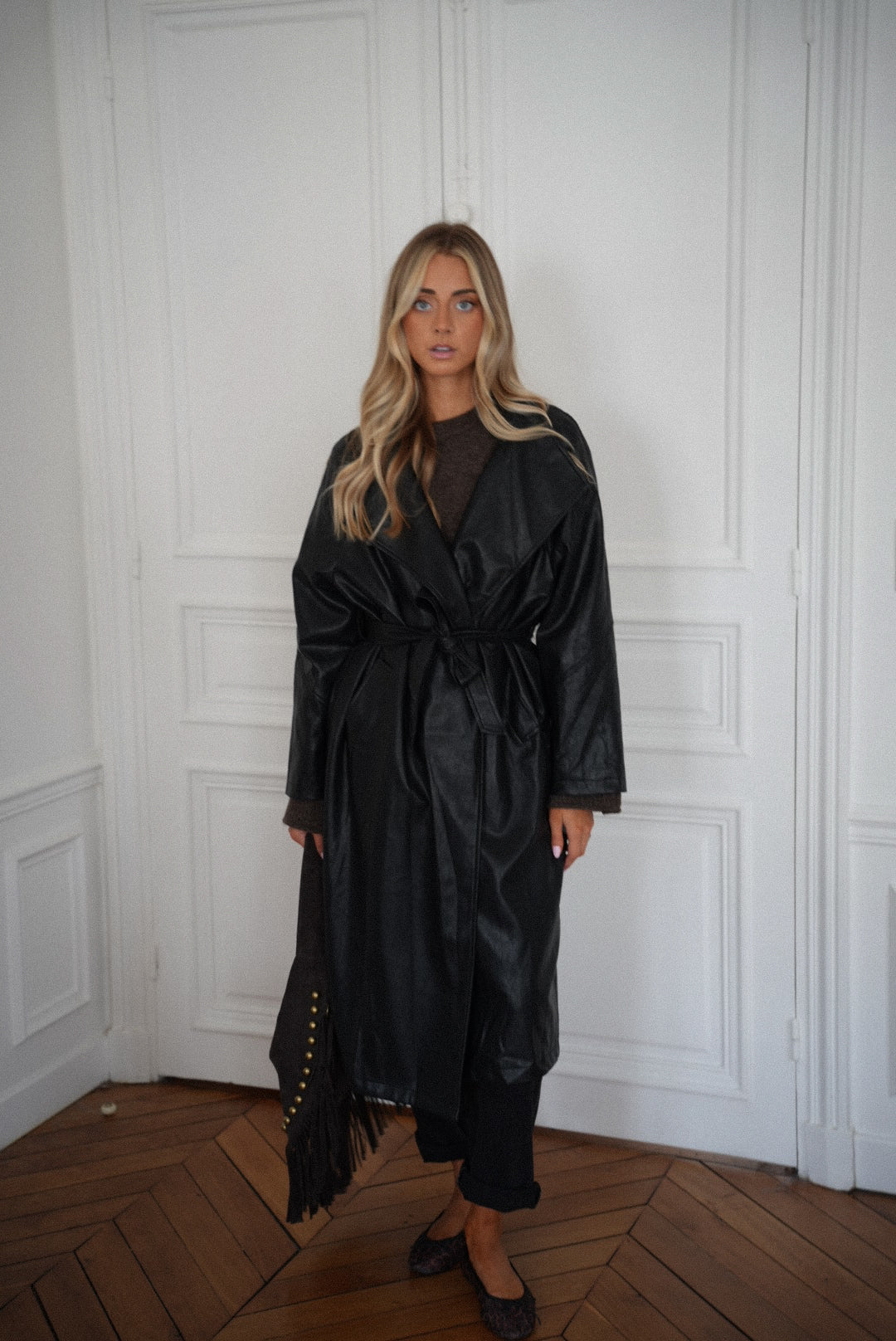 Penelope noir - Manteau en cuir