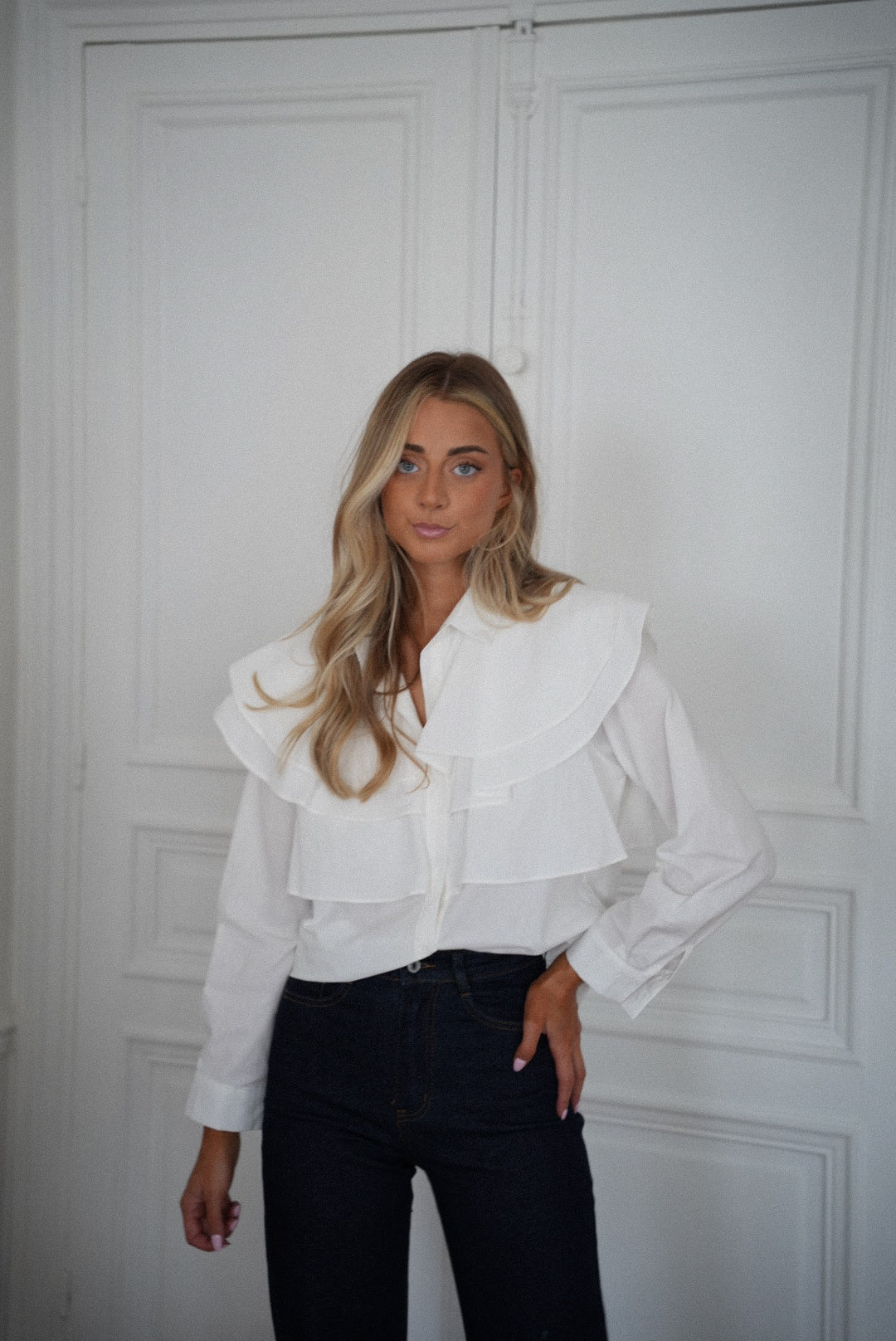 Violaine blanche - Chemise volantée