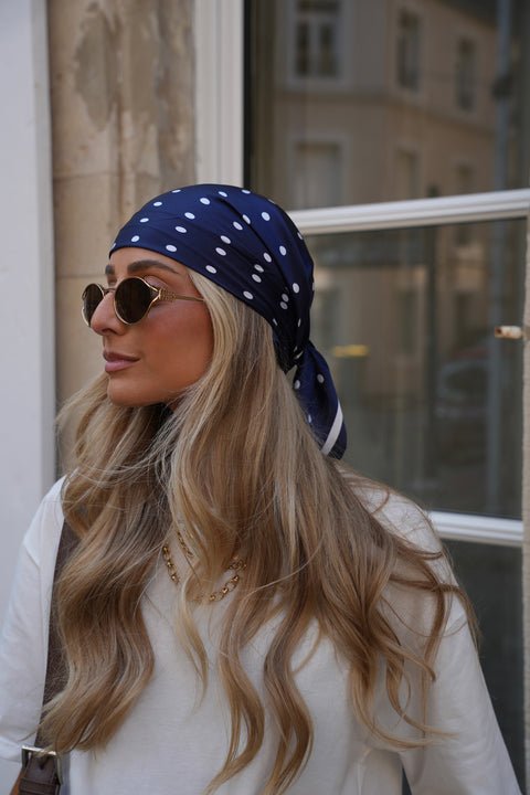 Anaé marine - Foulard à pois