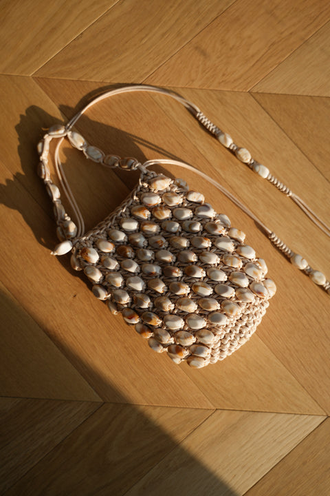 Suzana beige - Sac perlé