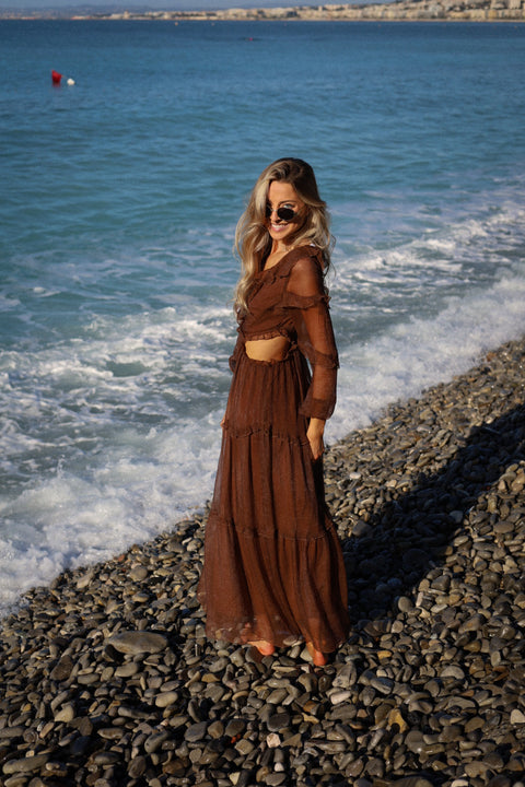 Lorie marron - Robe longue