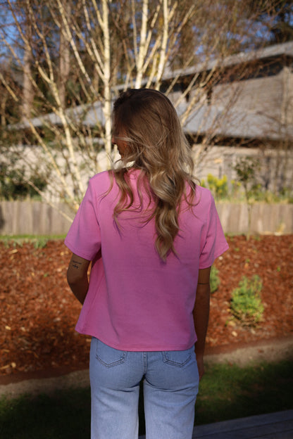 Yasmina rose - T-shirt brodé