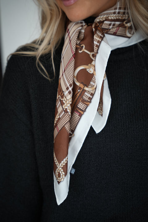 Romy chocolat - Foulard imprimé