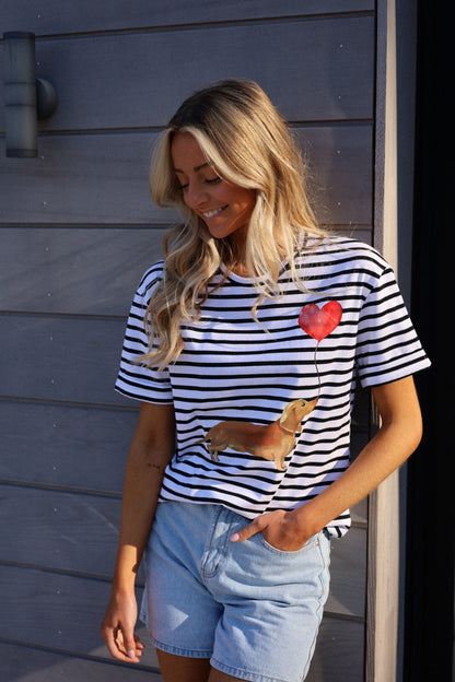 Val blanc/noir - T-shirt rayé
