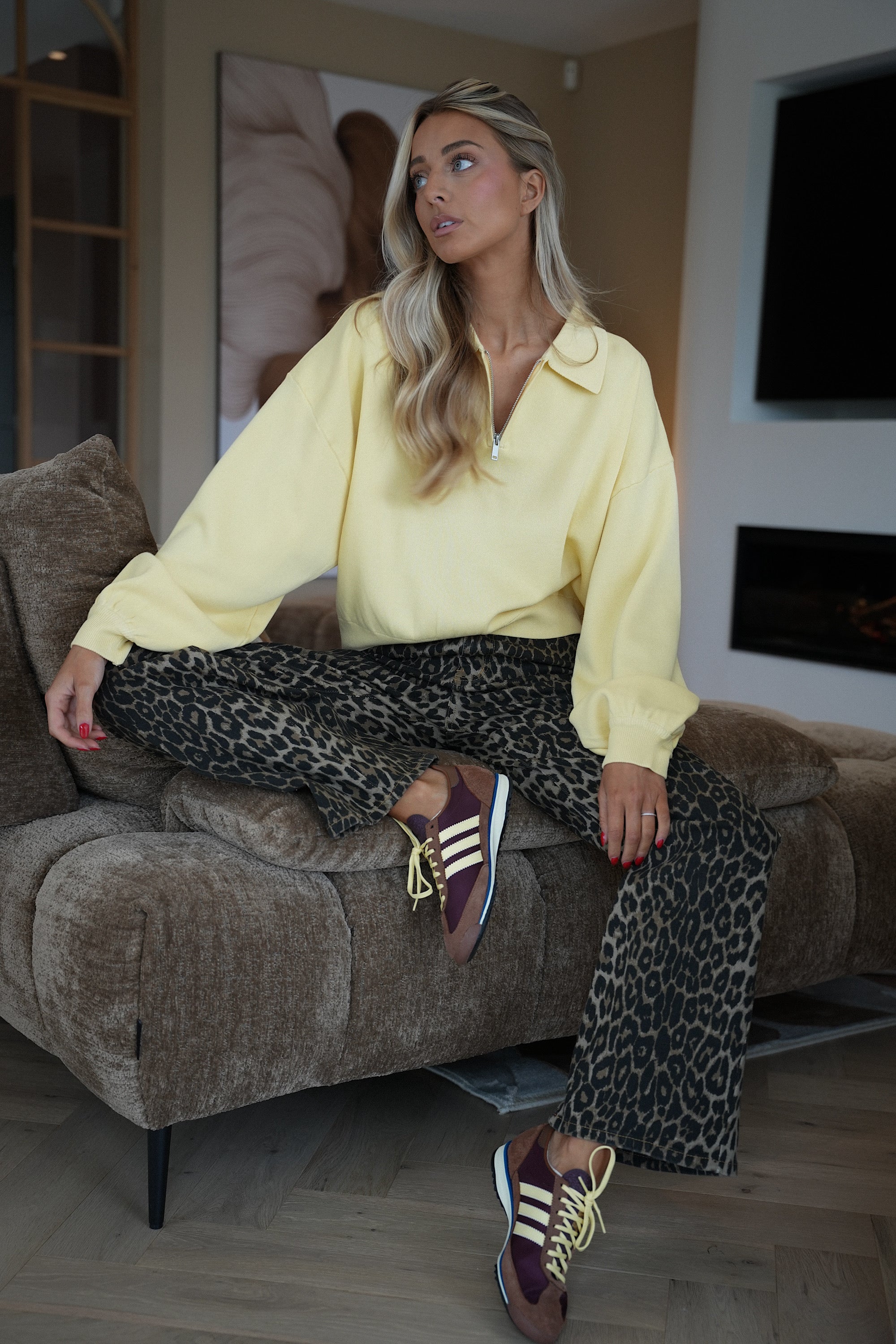 Ava jaune - Pull zippé