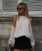 Octavia crème - Blouse ajourée
