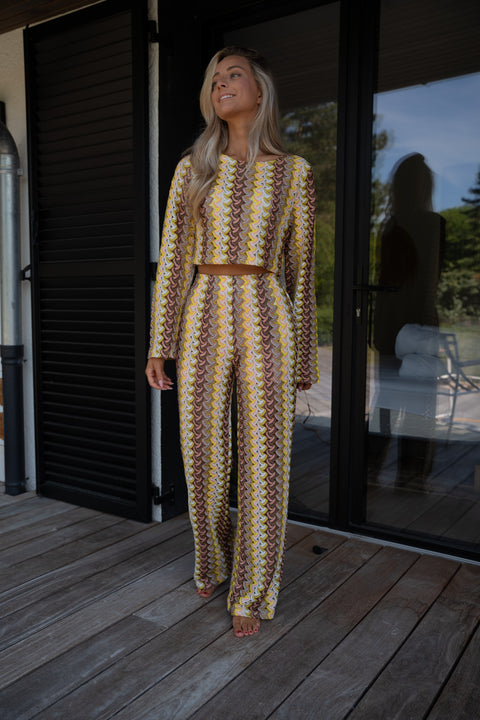 Yolande jaune - Blouse brodée